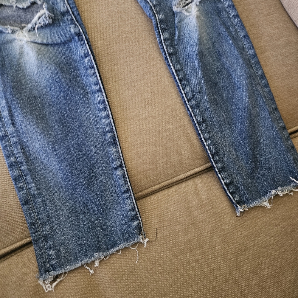 Aritzia Denim Forum the lola high rise crop skinny jeans distressed - Picture 3 of 10